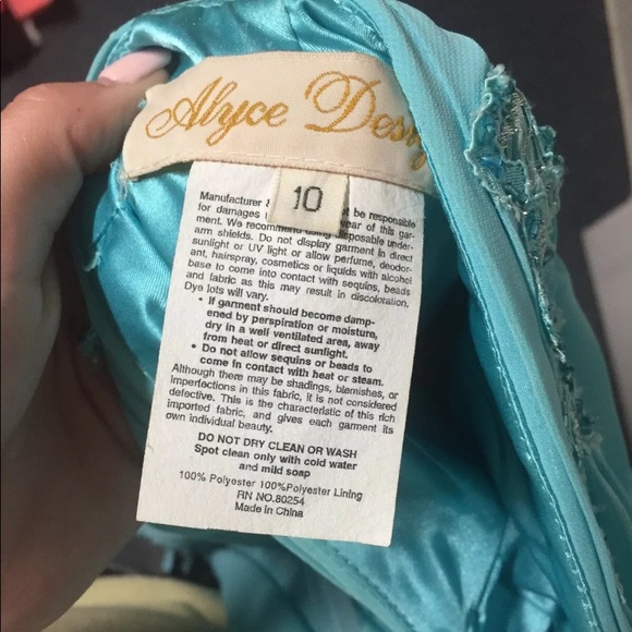 •Alyce Designs• Turquoise Prom Dress - Picture 6 of 8